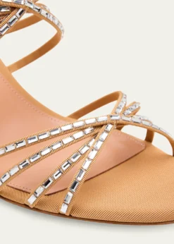 AquazzuraTell Me Crystal 75mm Grosgrain Sandals