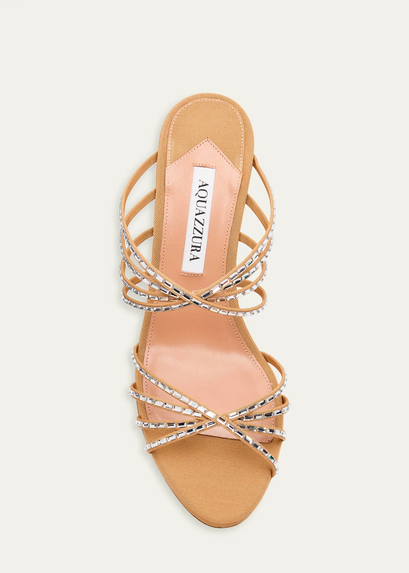 AquazzuraTell Me Crystal 75mm Grosgrain Sandals