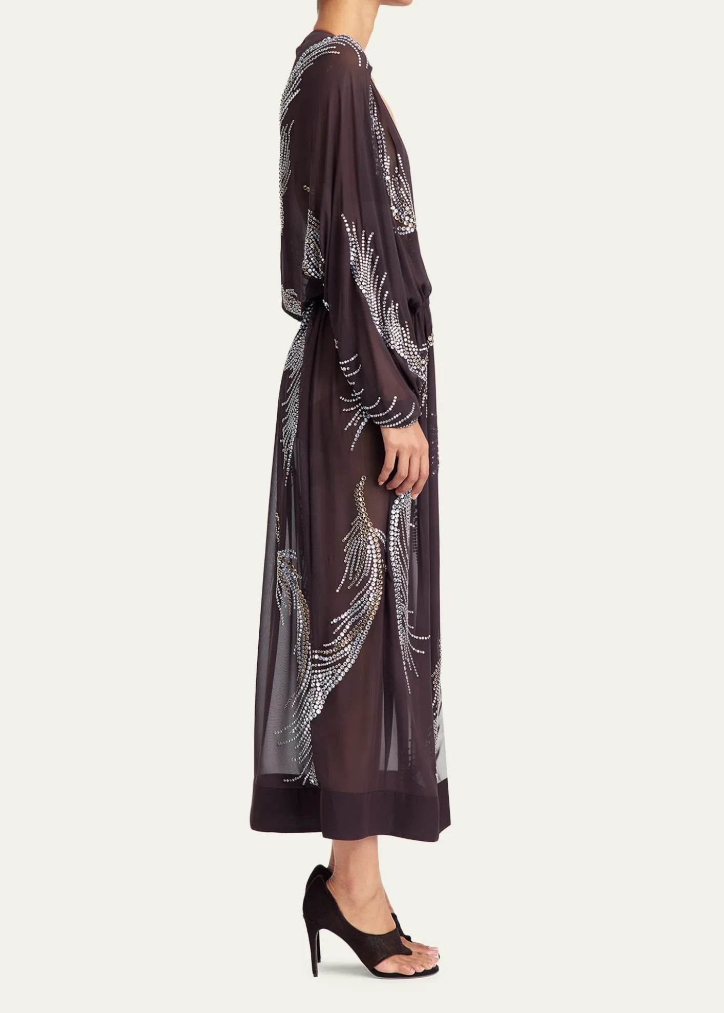 16ARLINGTONSilas Embellished Feather Midi Dress
