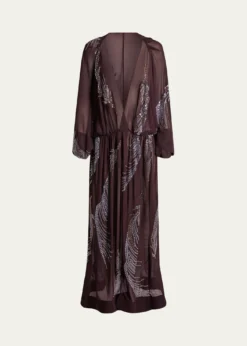16ARLINGTONSilas Embellished Feather Midi Dress