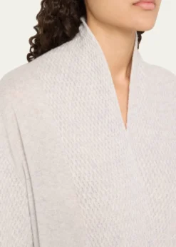 Arlotta CashmereBraided-Knit Cashmere Wrap Robe