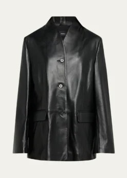 ArmaJuno Button-Down Leather Jacket