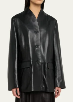 ArmaJuno Button-Down Leather Jacket