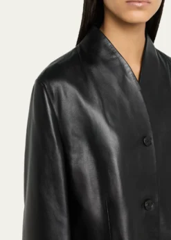 ArmaJuno Button-Down Leather Jacket
