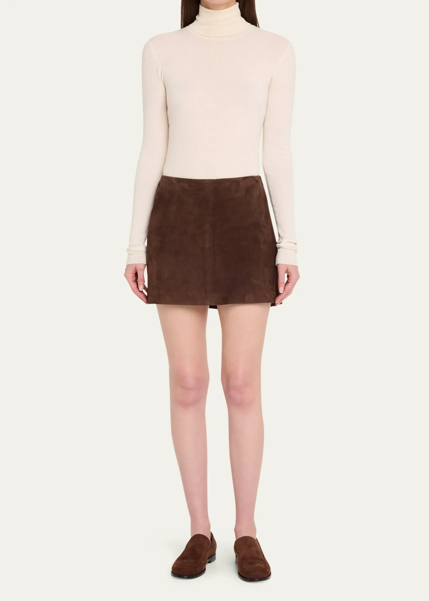 ArmaMelody A-Line Suede Mini Skirt