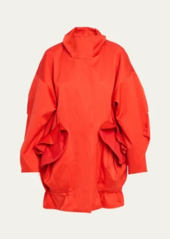 ASHLYNChandra Ruffled Cocoon Coat