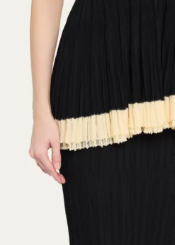 ASHLYNKishi Sleeveless Pleated Knit Layered Dress