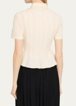 ASHLYNLulu Pleated Peplum Button-Down Shirt