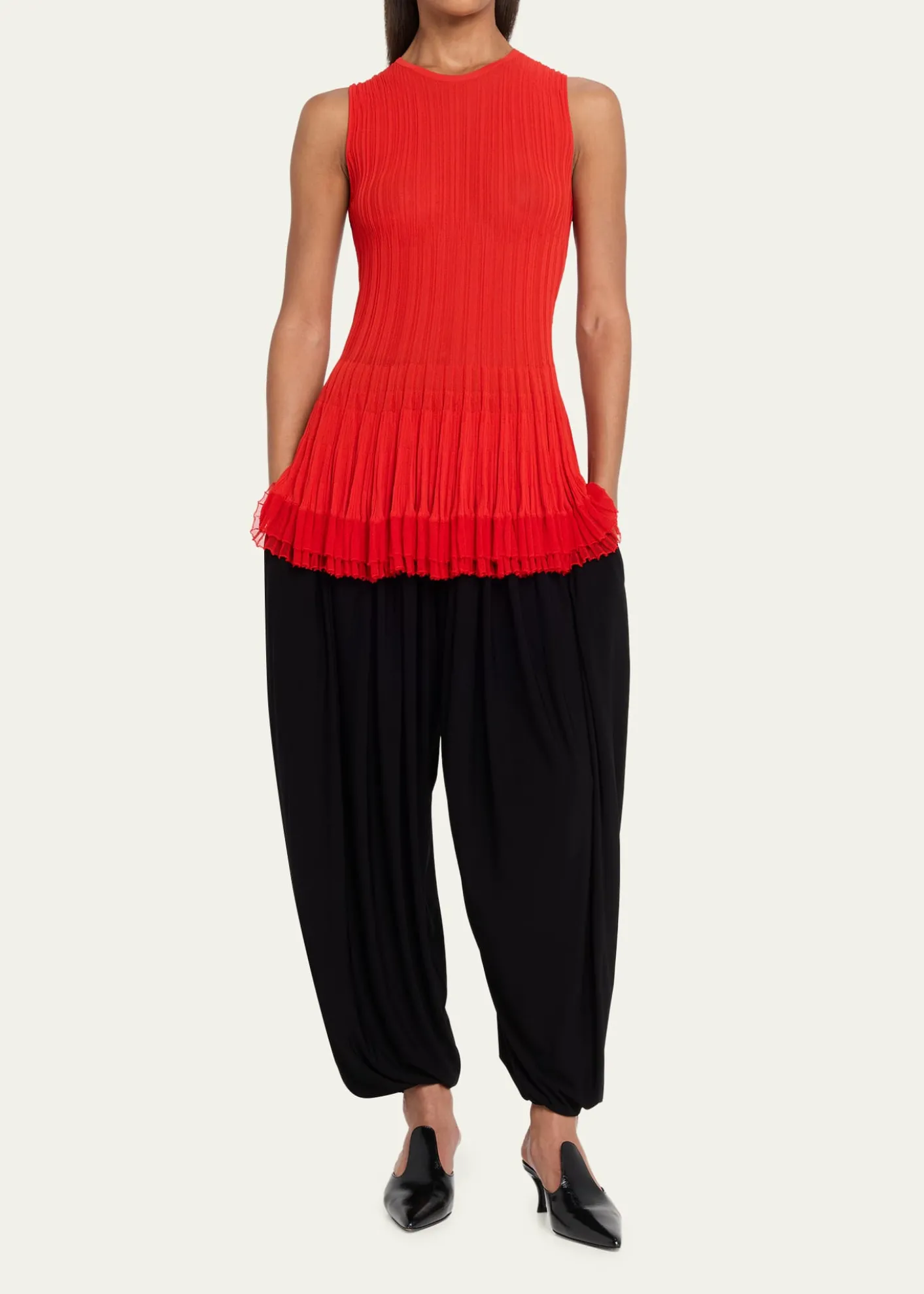 ASHLYNShino Ruffle Rib Knit Tank Top