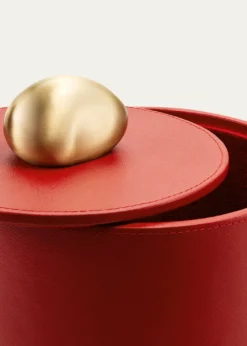 AssoulinePebble Tall Leather Trinket Box