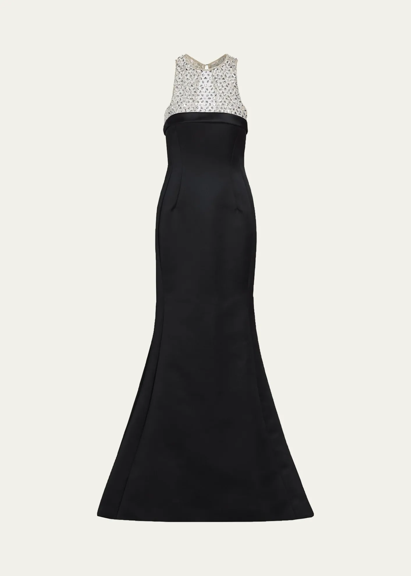 Atelier Prabal GurungHunter Crystal And Satin Halter Trumpet Gown