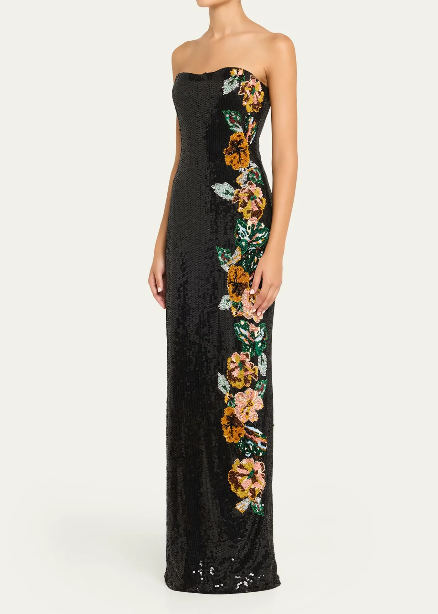 Atelier Prabal GurungShalom Strapless Floral Sequined Gown