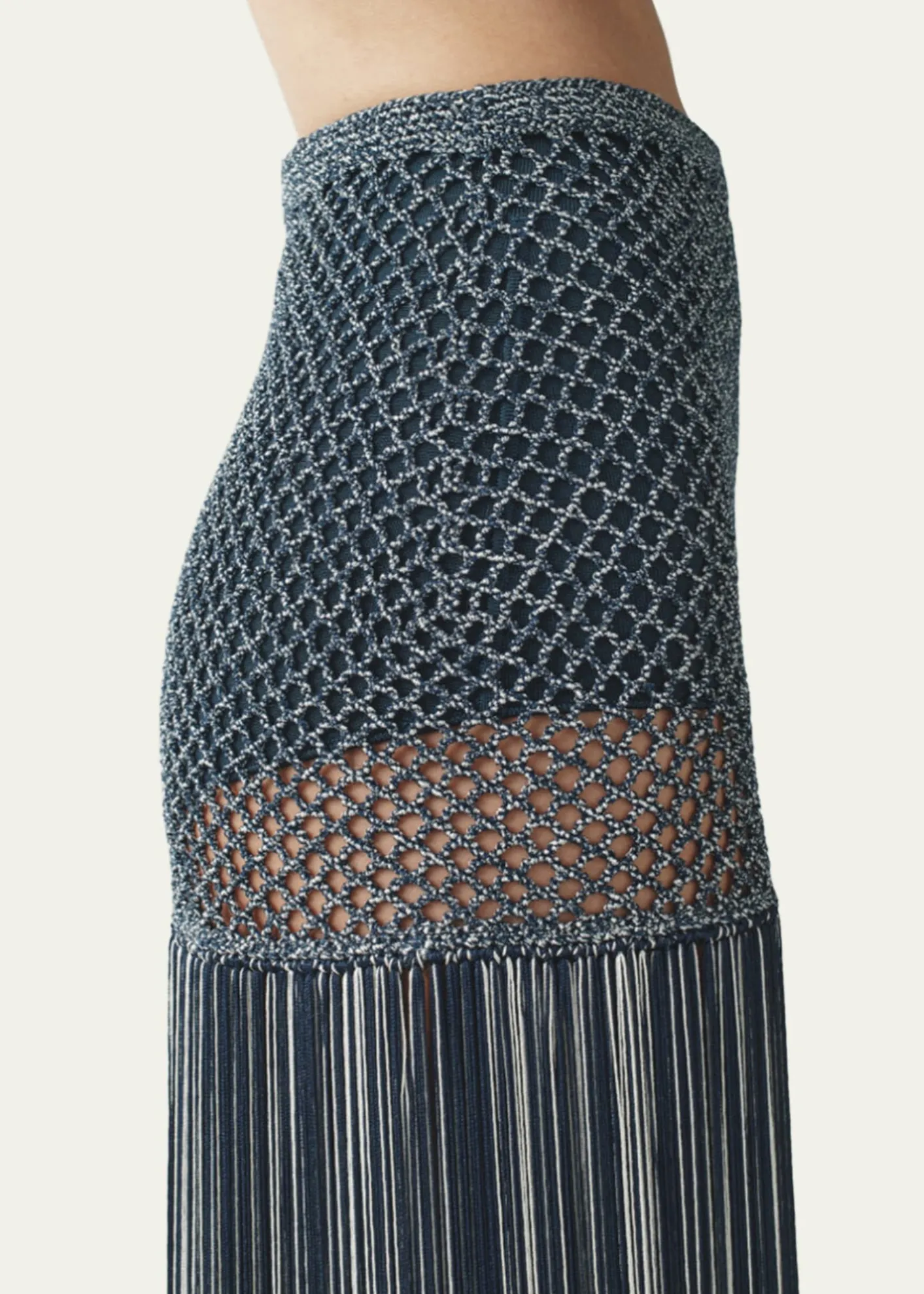 AtterseePalomar Crochet Fringe-Trim Maxi Skirt