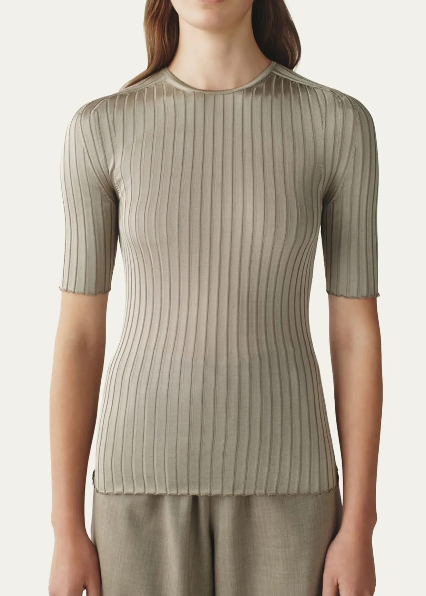 AtterseeRibbed Silk T-Shirt