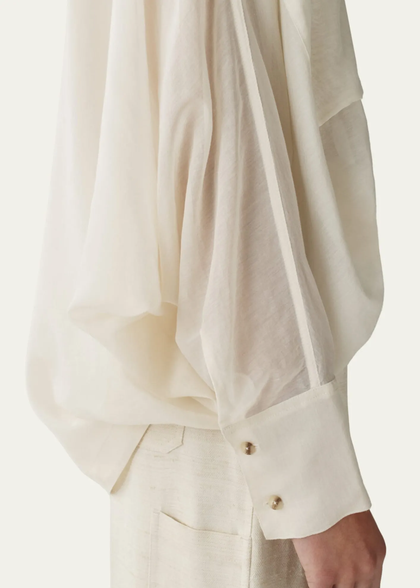 AtterseeSheer Cotton Voile Oversized Utility Shirt