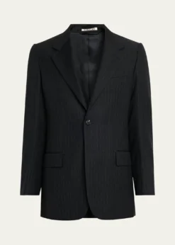 AURALEEMen's Wool Hairline Stripe Two-Button Sport Coat