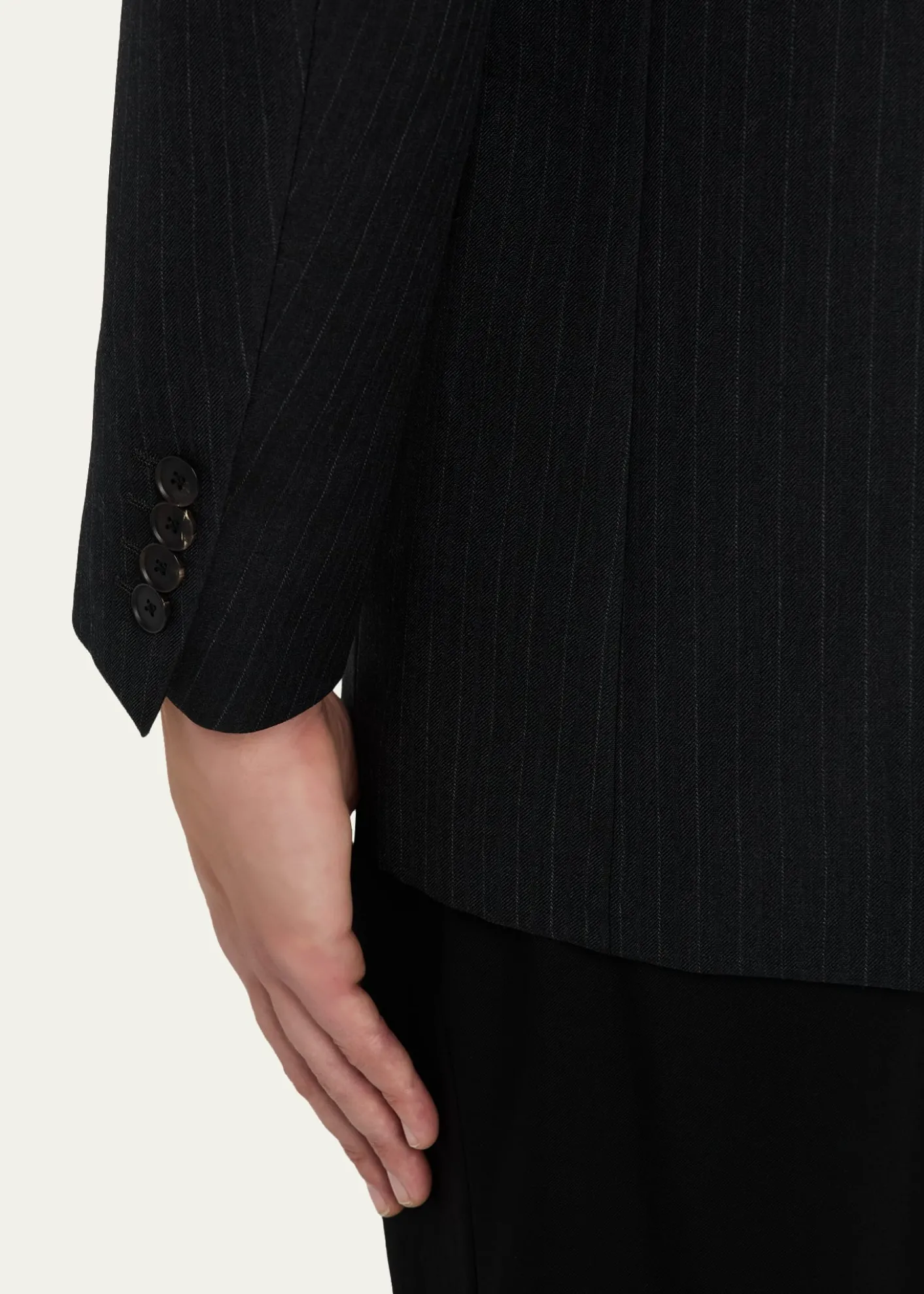 AURALEEMen's Wool Hairline Stripe Two-Button Sport Coat