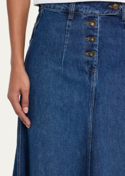 A.W.A.K.E. MODECut-Out Denim Maxi Skirt