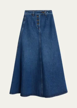 A.W.A.K.E. MODECut-Out Denim Maxi Skirt