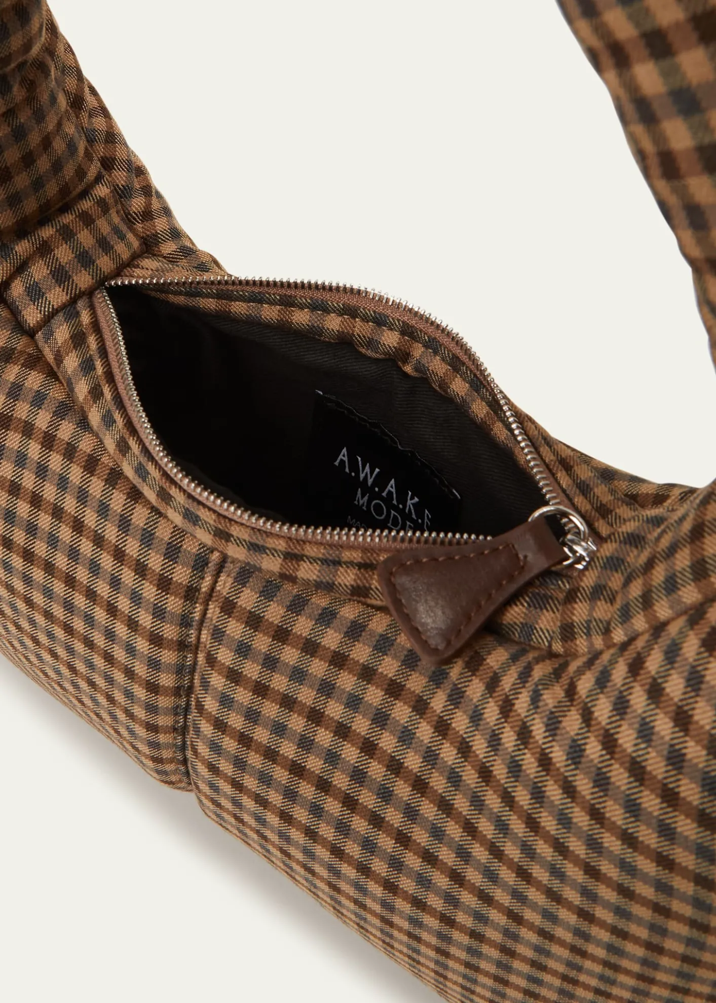 A.W.A.K.E. MODEMia Gingham Knot Top-Handle Bag