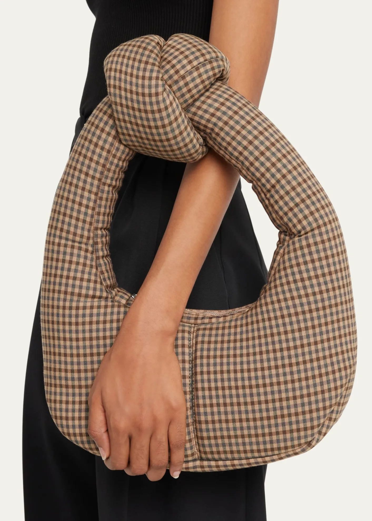 A.W.A.K.E. MODEMia Gingham Knot Top-Handle Bag