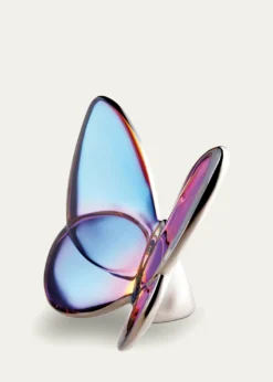 Baccarat2.5" Lucky Crystal Blue Scarabee Butterfly