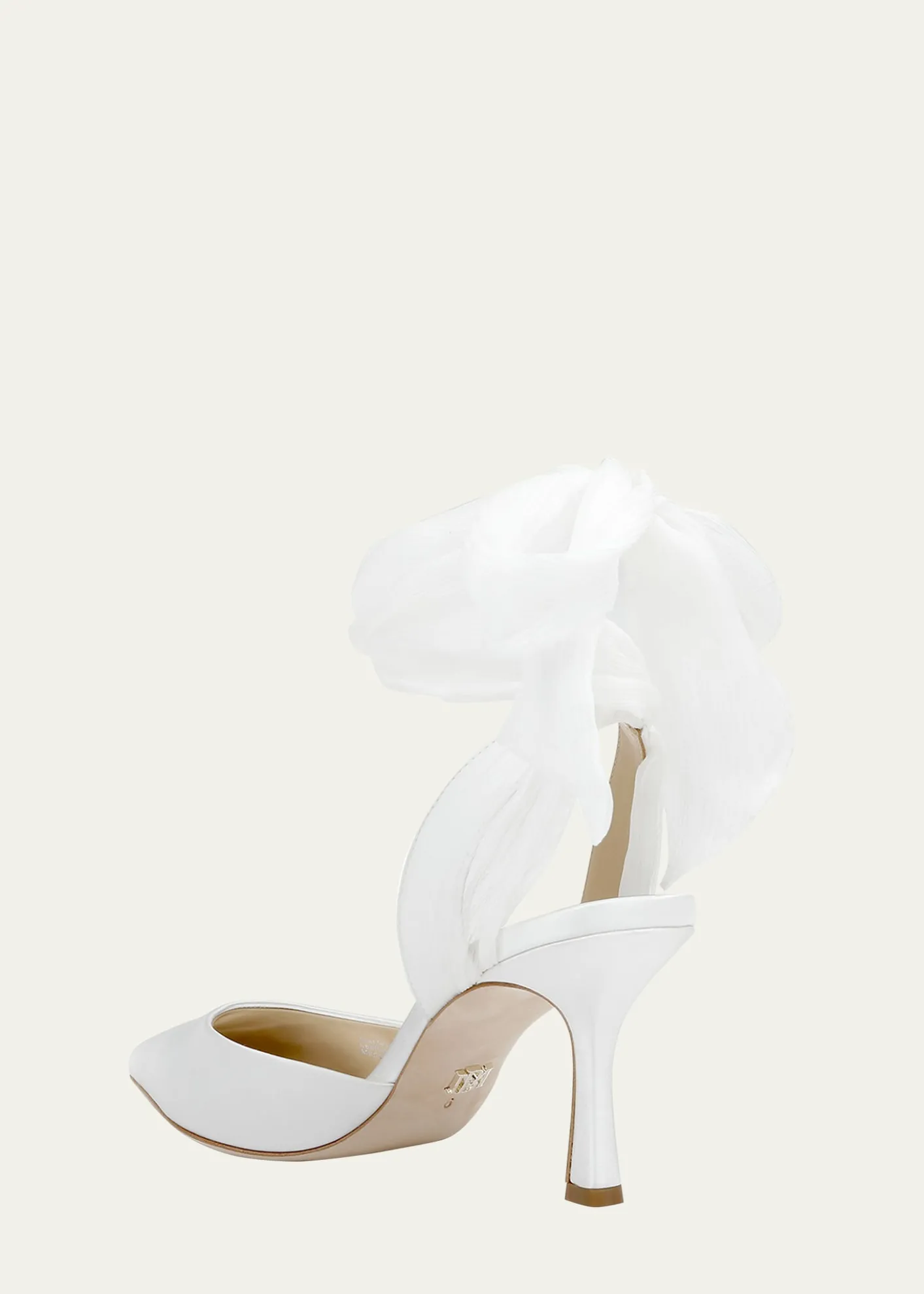 Badgley MischkaBlaze Satin Ankle-Wrap Halter Pumps