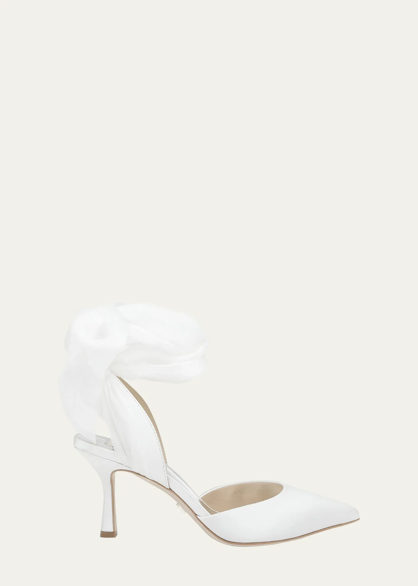 Badgley MischkaBlaze Satin Ankle-Wrap Halter Pumps