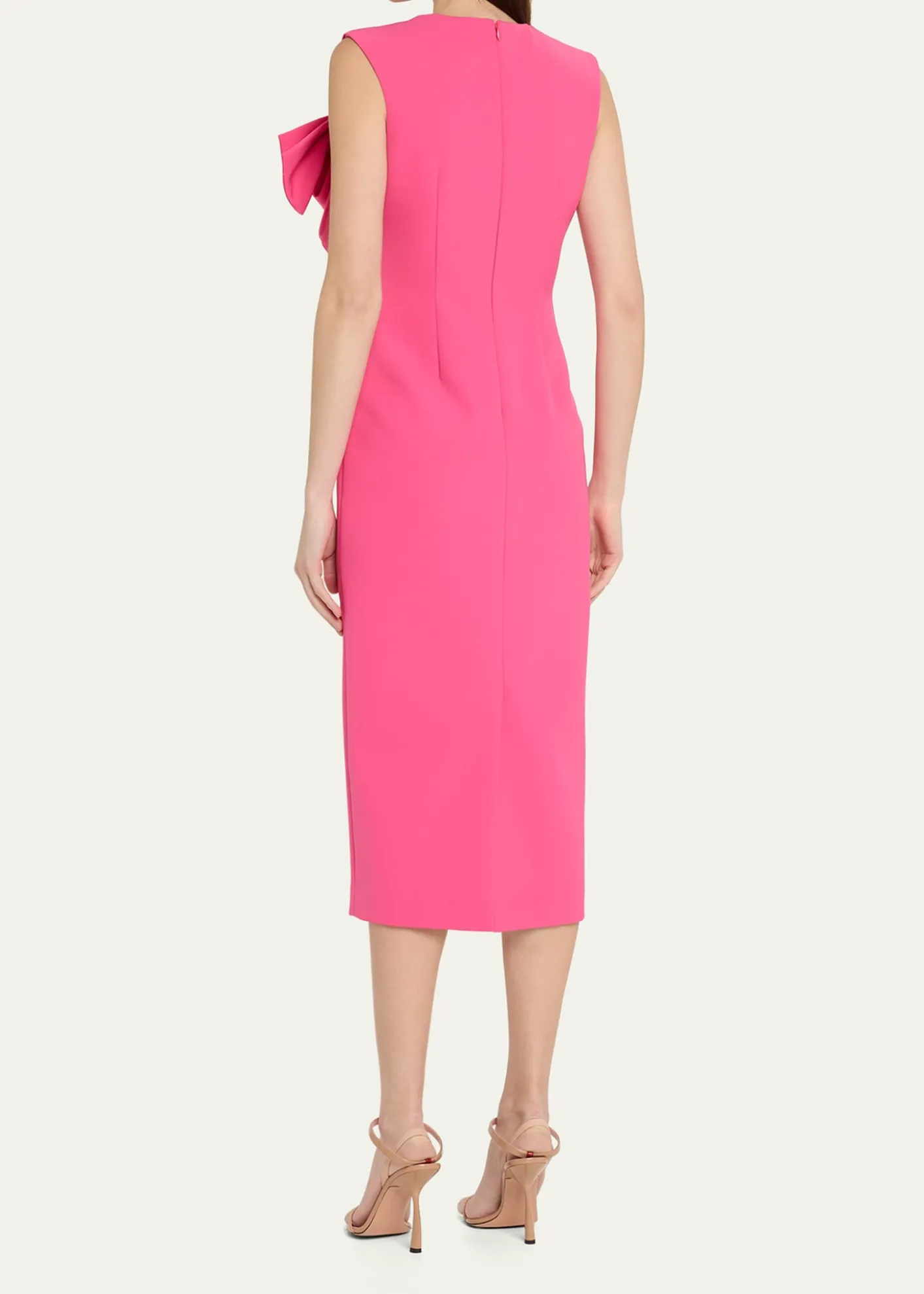Badgley MischkaBow-Front Midi Sheath Dress