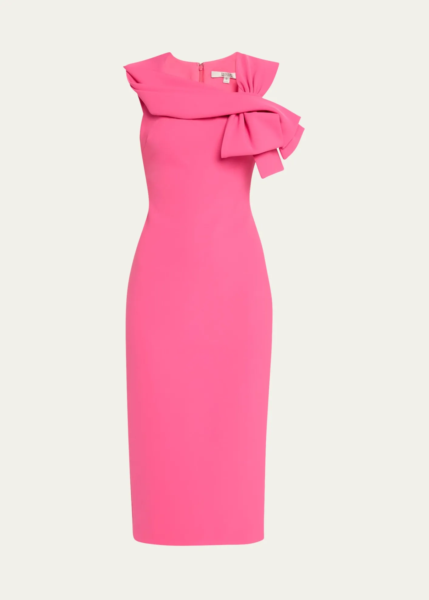 Badgley MischkaBow-Front Midi Sheath Dress