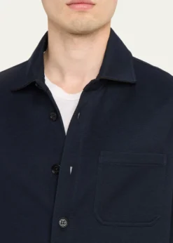 BaldassariMen's Virgin Wool Chest-Pocket Overshirt