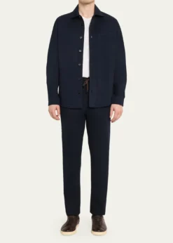 BaldassariMen's Virgin Wool Chest-Pocket Overshirt