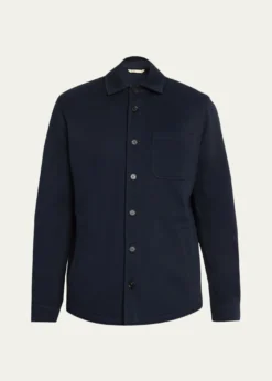 BaldassariMen's Virgin Wool Chest-Pocket Overshirt