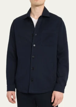 BaldassariMen's Virgin Wool Chest-Pocket Overshirt