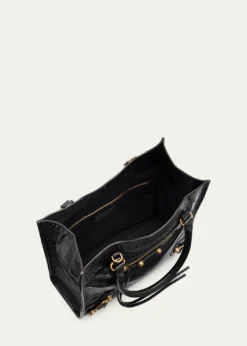 BalenciagaArena Crinkled Leather Top-Handle Bag