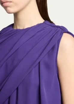 BalenciagaAsymmetric Draped Silk Cady Crop Top