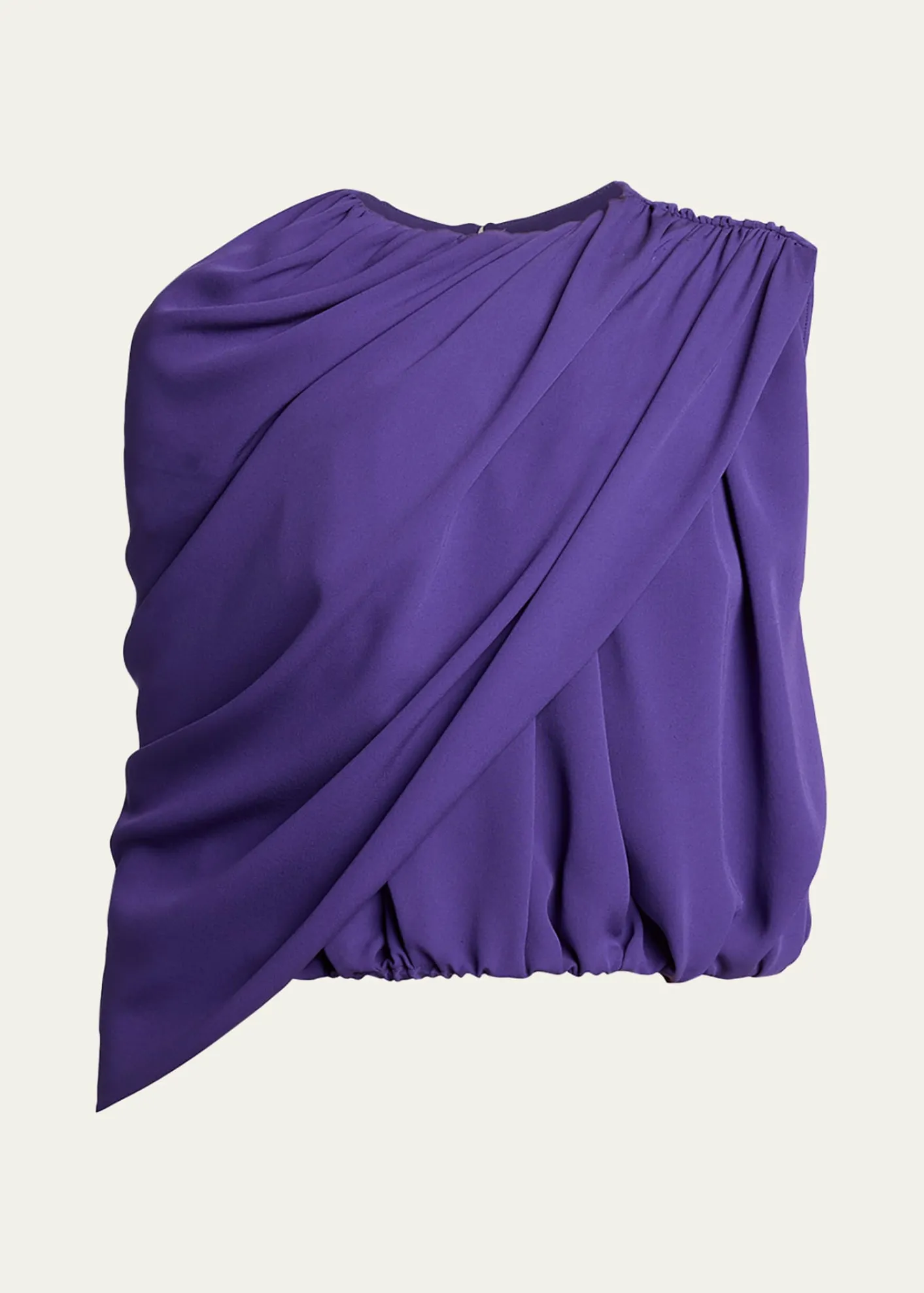 BalenciagaAsymmetric Draped Silk Cady Crop Top