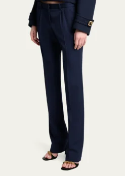 BalenciagaBarathea Wool Crepe Straight-Leg Trousers
