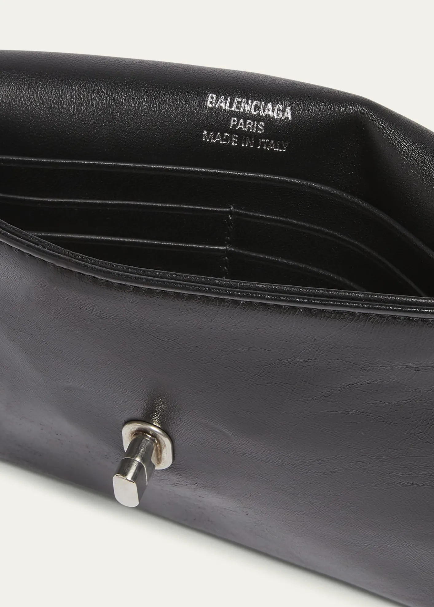 BalenciagaBB Soft Leather Phone Wallet on Chain