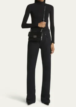 BalenciagaBB Soft Leather Phone Wallet on Chain