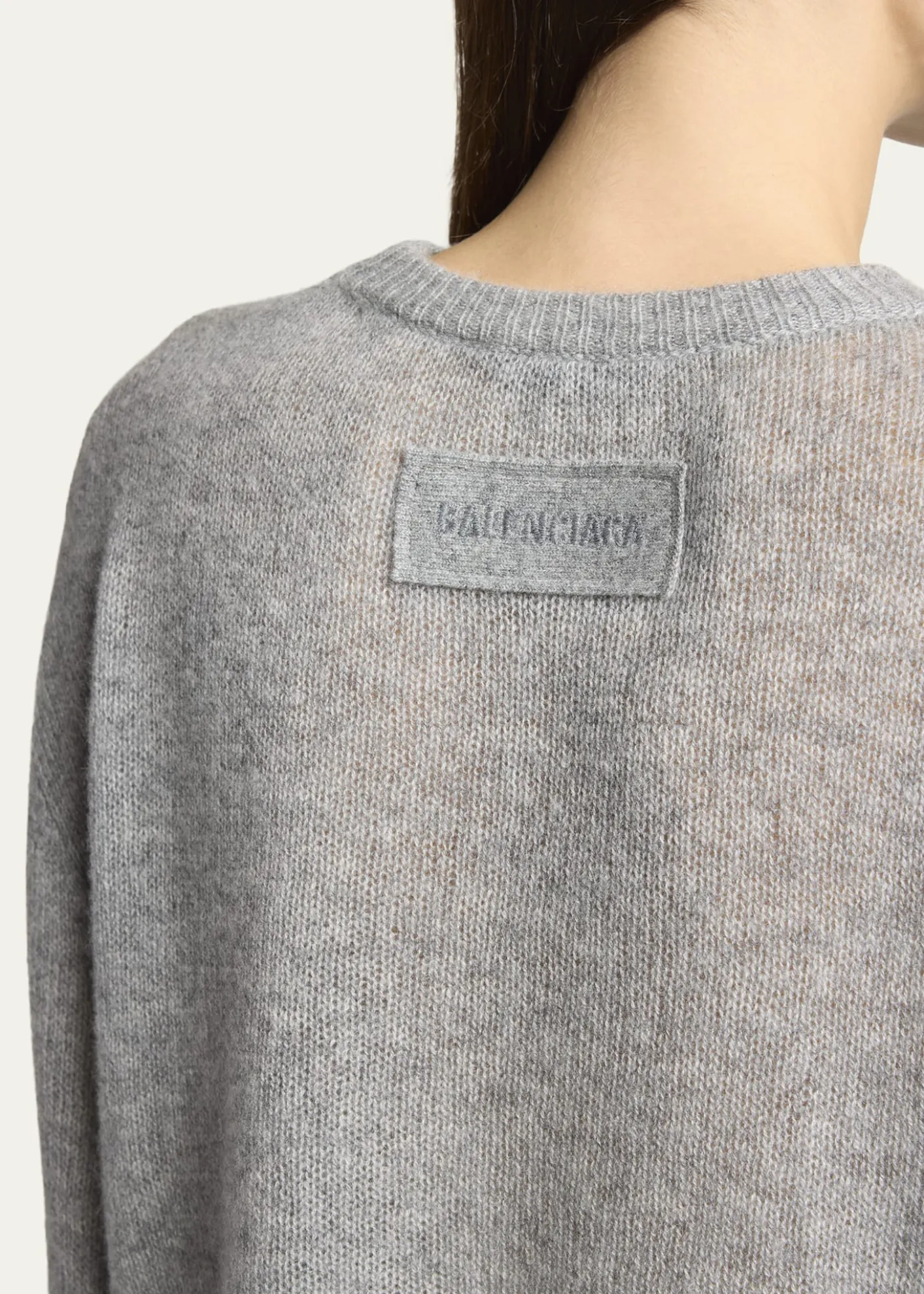 BalenciagaCashmere Open-Knit Crop Sweater