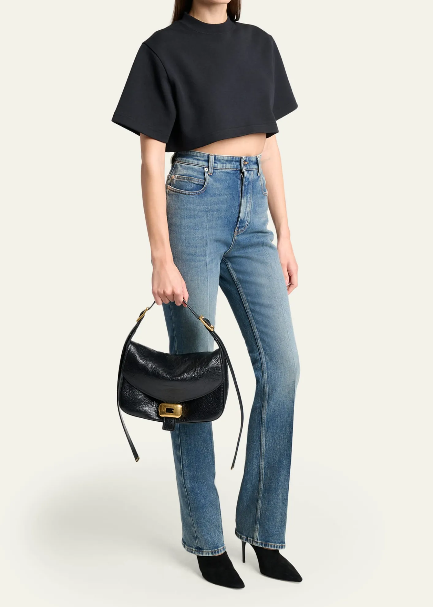 BalenciagaClicca B-Buckle Leather Shoulder Bag
