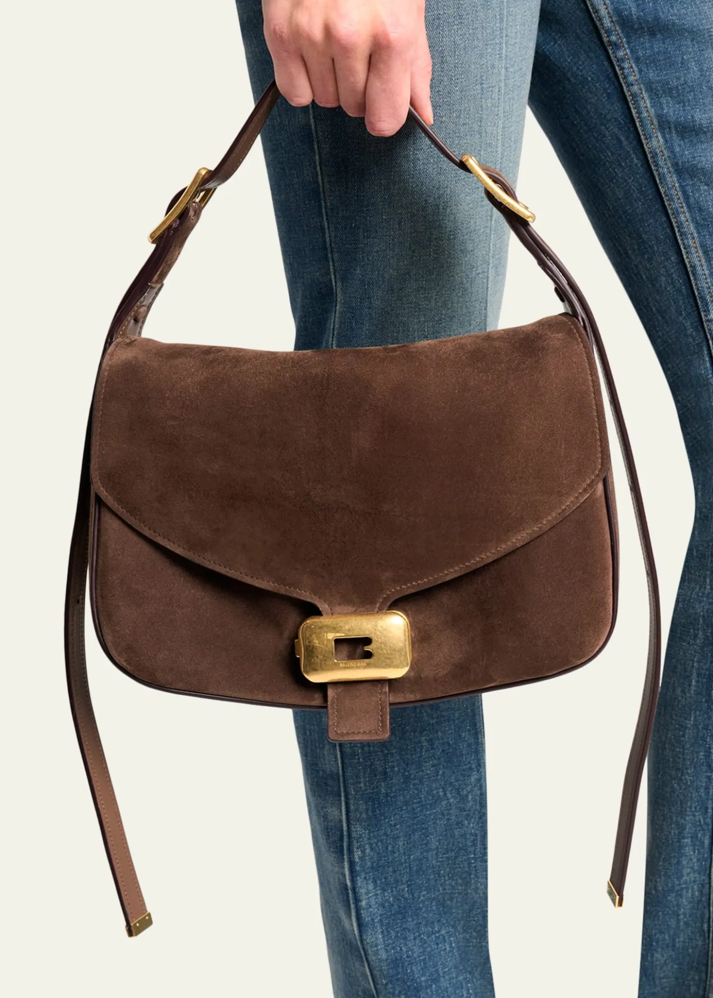 BalenciagaClicca Medium Suede Shoulder Bag