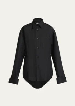 BalenciagaDouble Cotton Twill Cocoon Collared Shirt