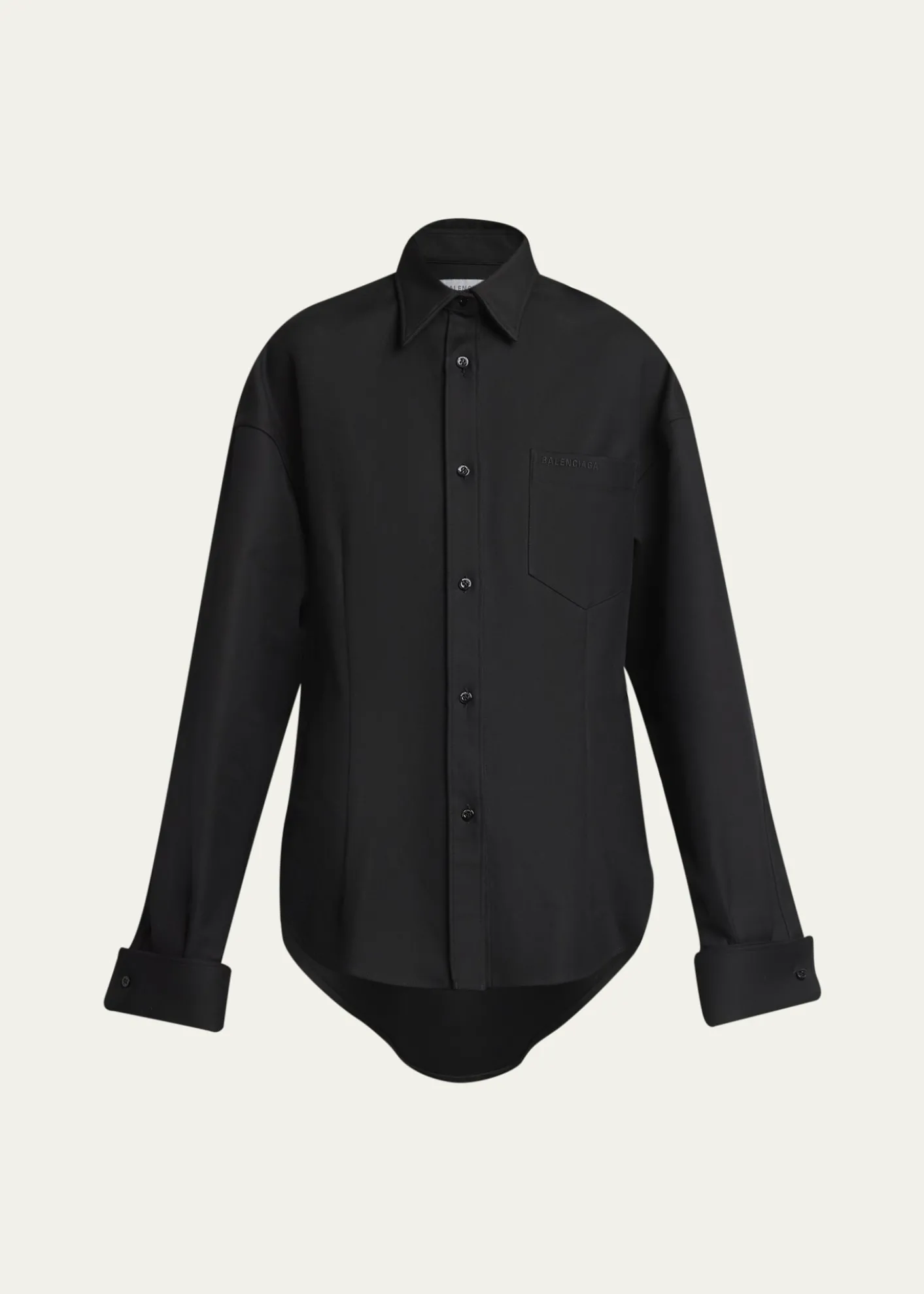 BalenciagaDouble Cotton Twill Cocoon Collared Shirt