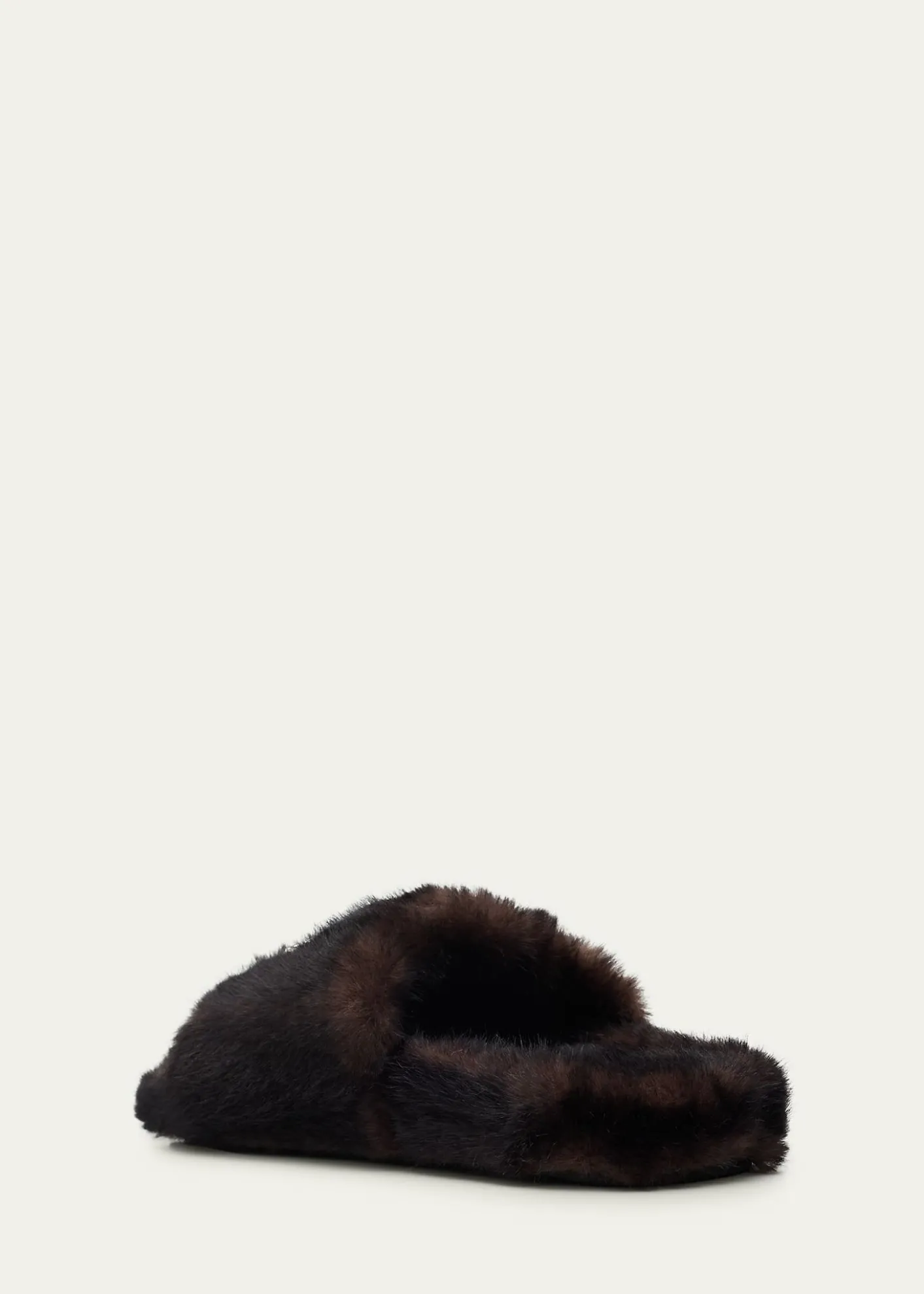 BalenciagaEmbellished Bow Faux Fur Slide Sandals