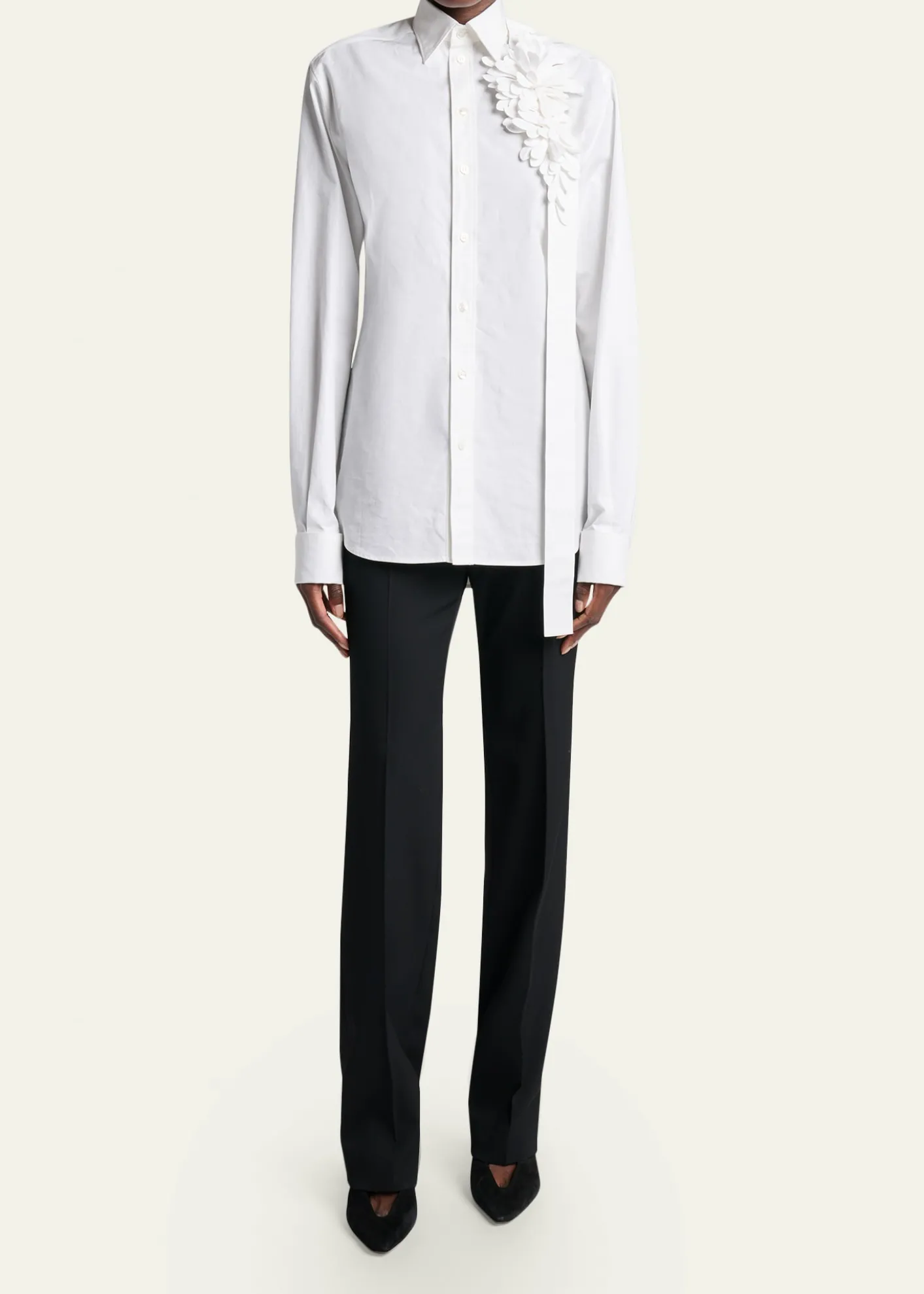 BalenciagaGarden Flower Cotton Poplin Button-Down Shirt