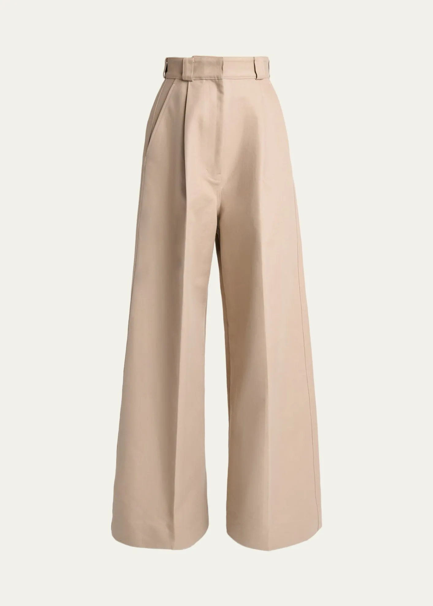 BalenciagaHigh-Rise Pleated Wide-Leg Pants