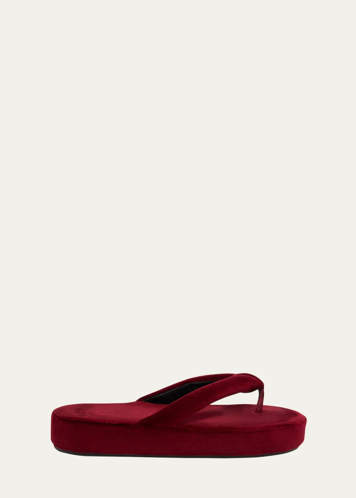 BalenciagaJet Lag Stretch Velvet Platform Thong Sandals