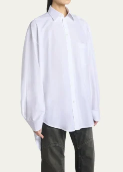BalenciagaKnotted Cuff Poplin Blouse